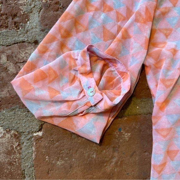 Sun Light Paris pink, orange & light blue flowy blouse - Picture 4 of 13